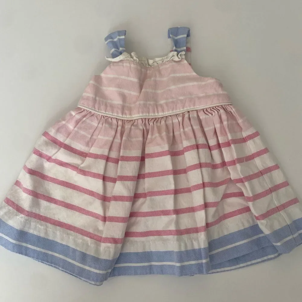 Ralph Lauren Pink and Blue Striped Dress 3M